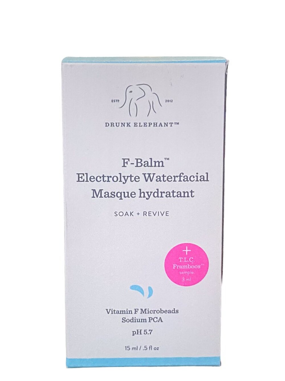 Drunk Elephant F-Balm Electrolyte Waterfacial Hydration Mask Midi 15ml New